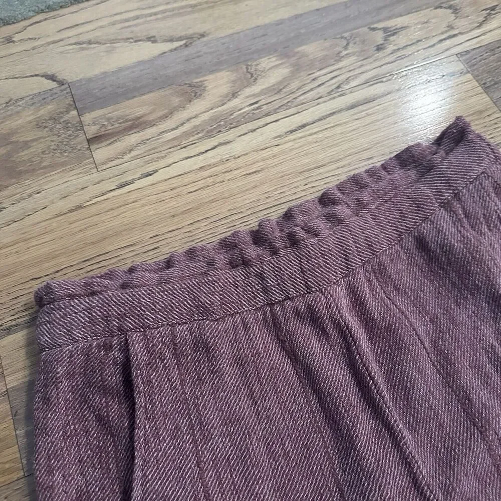Free People Women’s Cropped Paper Bag Pants, Dusty Rose,‎ NO BELT, Size 12